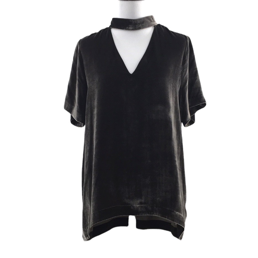 Madewell Black Velvet Blouse